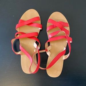 J. Crew Flat strappy sandals in Vachetta leather